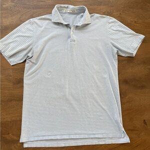 Holderness & Bourne Light Blue Striped Polo Shirt